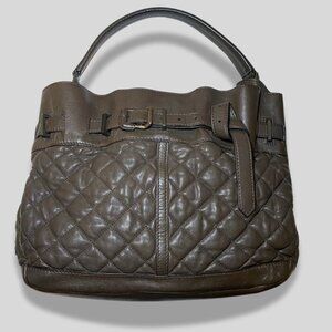 BURBERRY Enmore Quilted Brown Leather Bag